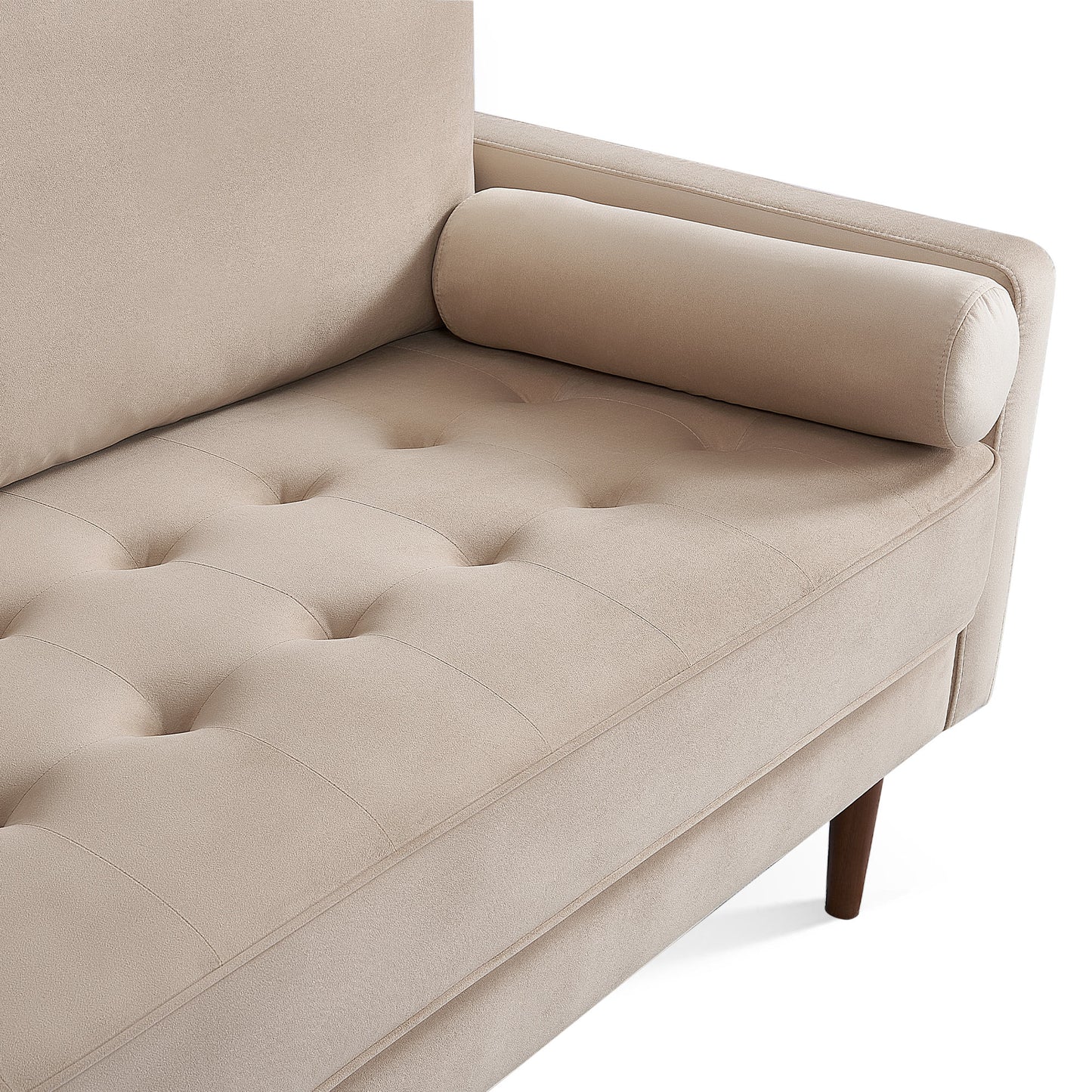 Dixie 57" Upholstered Square Arm Velvet Loveseat