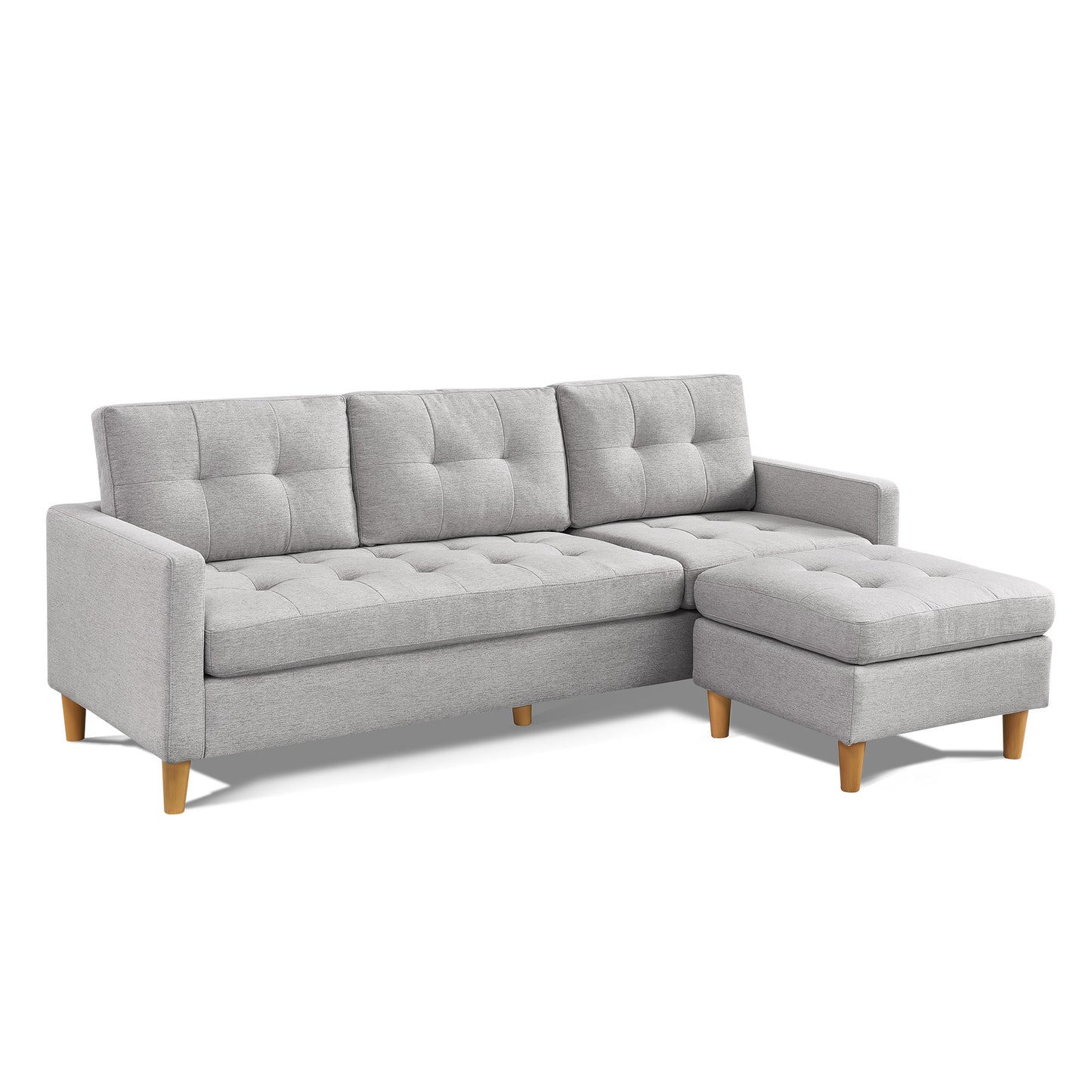 Stagecoach 87" 2 Piece Upholstered Tufted Reversible Sectional with Ottoman