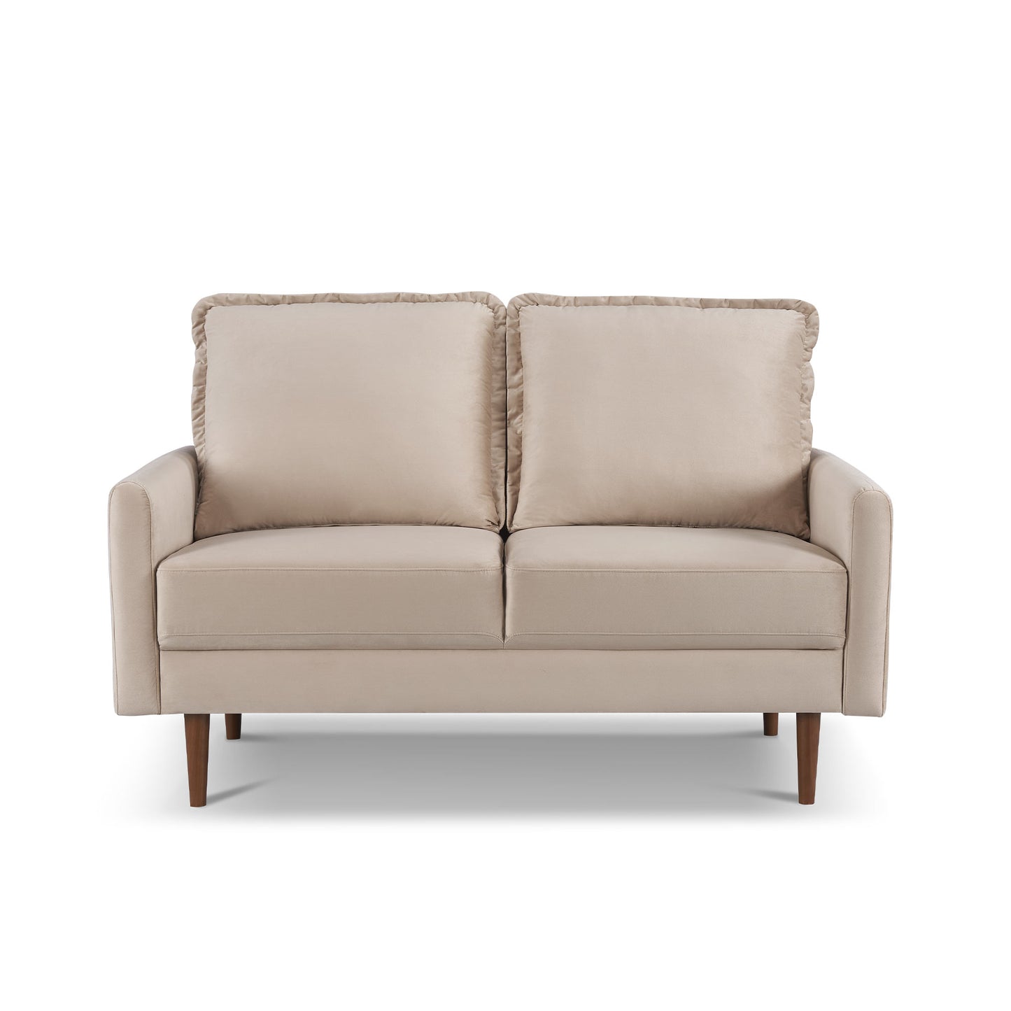 Zephyr 57" Upholstered Velvet Cambered Arm Loveseat