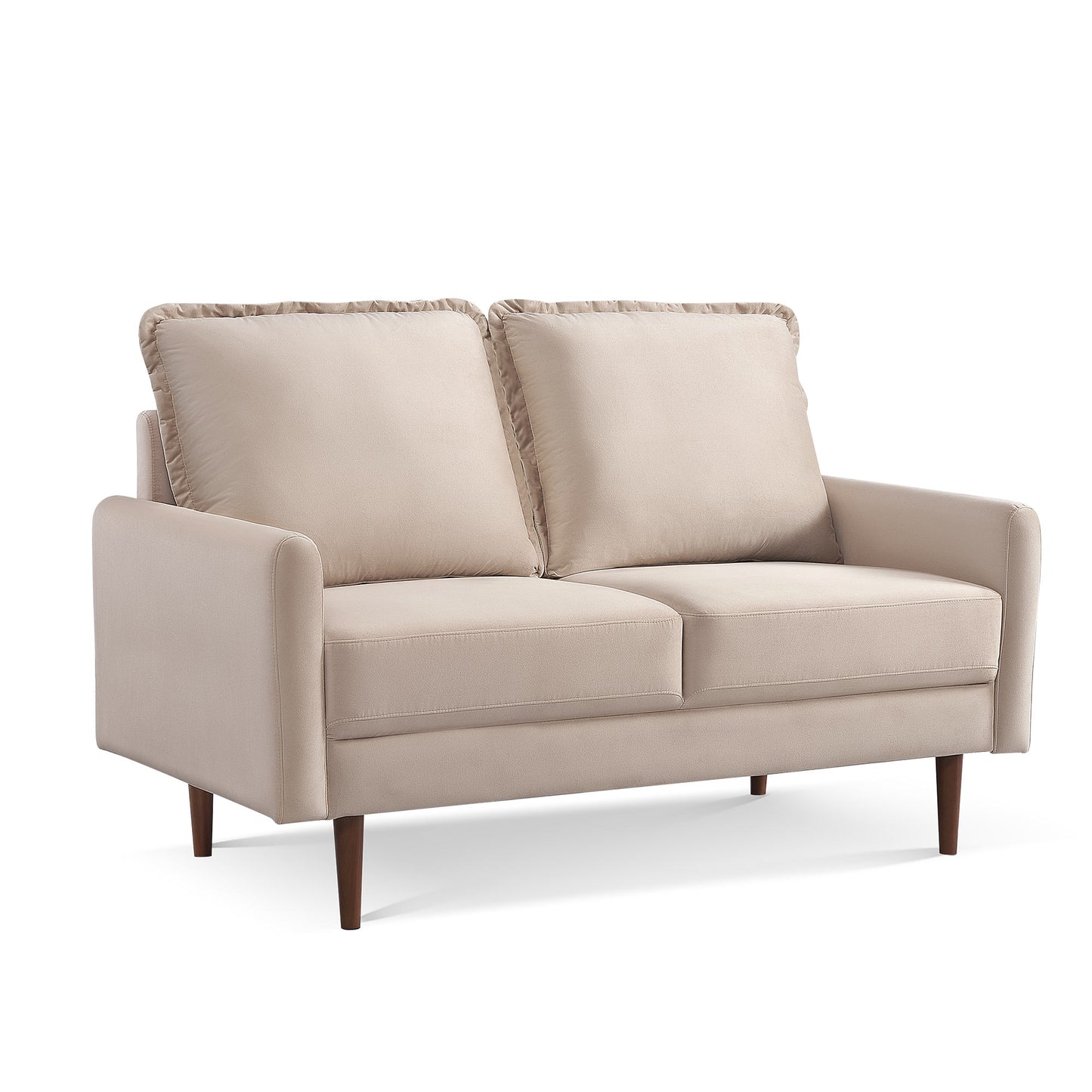 Zephyr 57" Upholstered Velvet Cambered Arm Loveseat