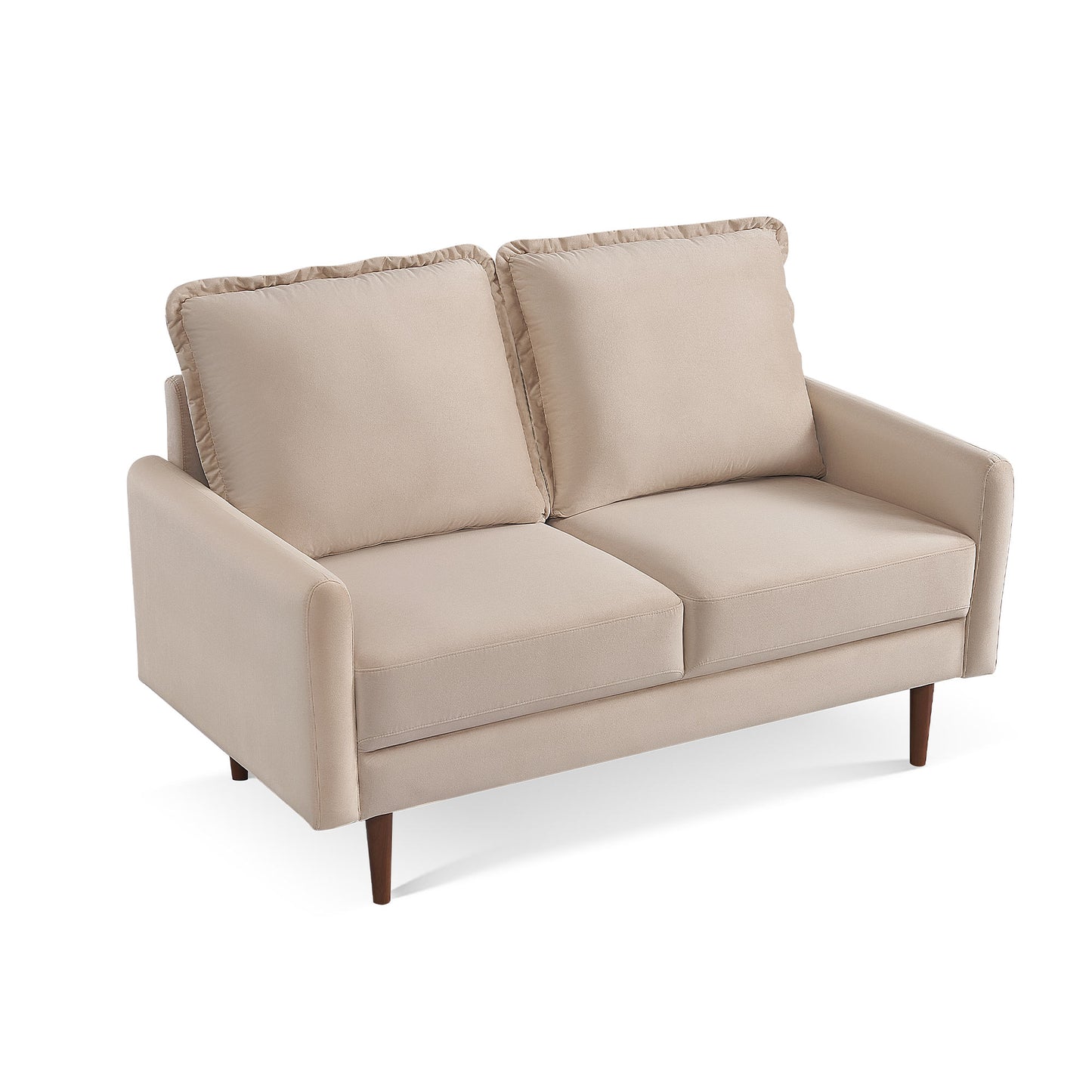 Zephyr 57" Upholstered Velvet Cambered Arm Loveseat
